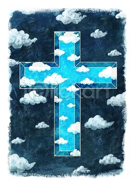 사람없음 PSD 일러스트 구름(자연) 기독교 기독교용품 빛 십자가 어둠 종교 종교용품 페인터 하늘