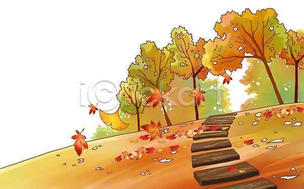 사람없음 PSD 일러스트 가을(계절) 가을배경 계절 공공시설 공원 나무 낙엽 단풍 백그라운드 사계절 산책로 식물 야외 잎 자연 주간 페인터 풍경(경치)