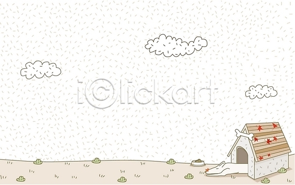 사람없음 EPS 일러스트 가을(계절) 가을배경 개 개집 계절 구름(자연) 낮잠 동물 백그라운드 사계절 야외 육지동물 자연 척추동물 포유류 하늘