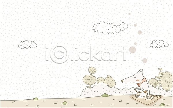 사람없음 EPS 일러스트 가을(계절) 가을배경 개 계절 구름(자연) 닭 독서 동물 백그라운드 사계절 소풍 야외 육지동물 자연 책 척추동물 초원(자연) 포유류 하늘