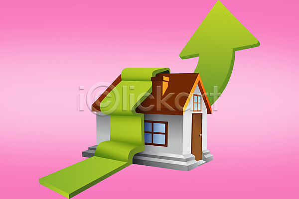 사람없음 3D JPG 포토 해외이미지 가리킴 대출 방향 부동산 분홍색 재산 주택 초록색 표시 해외202004