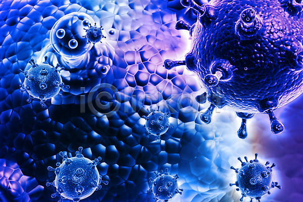 상상 사람없음 3D JPG 일러스트 포토 해외이미지 감염 고립 과학 바이러스 박테리아 생물학 세포 신체 예방접종 조류 질병 추상 치킨 컬러풀 파란색 해외202004
