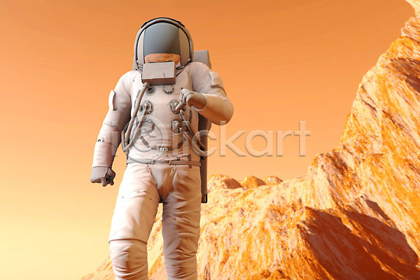 미래 산책 사람 한명 JPG 포토 해외이미지 SF 공상 과학 발견 여행 우주 우주비행사 지구 탐험 풍경(경치) 해외202004 행성 헬멧