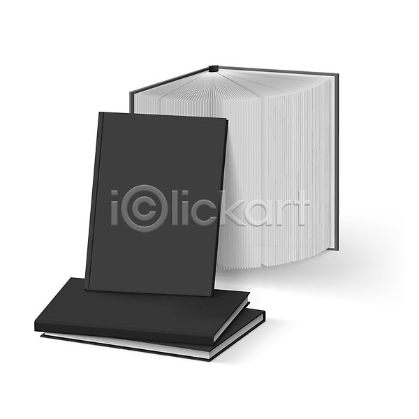 사람없음 3D EPS 일러스트 템플릿 해외이미지 검은색 공백 공책 교과서 디자인 레이아웃 목업 쌓기 양장본 오브젝트 정보 종이 책 페이지 학습 해외202004 흰색