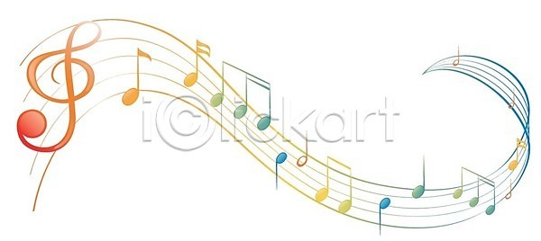 사람없음 EPS 일러스트 해외이미지 곡선 무료이미지 악보 음악 음표 해외202004 해외일러스트