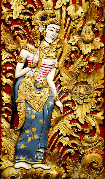 동양인 사람없음 JPG 포토 해외이미지 목각 목재 미술 발리 사찰 숫자 아시아 인도네시아 장식 전통 종교 해외202004