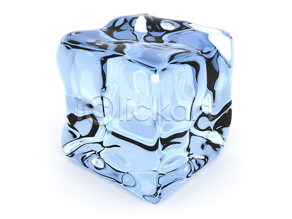 상쾌 시원함 추위 사람없음 3D JPG 일러스트 포토 해외이미지 고립 고체 그래픽 디지털 만들기 물 블록 얼음 젖음 큐브 투명 파란색 해외202004 흰색