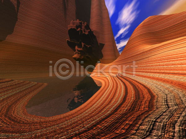 사람없음 3D JPG 일러스트 골짜기 백그라운드 사막 산 야외 자연 절벽 주간 컴퓨터그래픽 풍경(경치) 하늘
