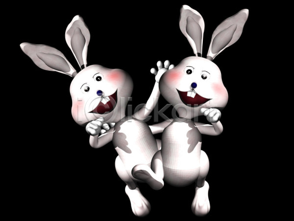 사람없음 3D JPG 일러스트 동물 동물캐릭터 두마리 십이지신 운세 육지동물 척추동물 캐릭터 컴퓨터그래픽 토끼 토끼띠 토끼캐릭터 포유류