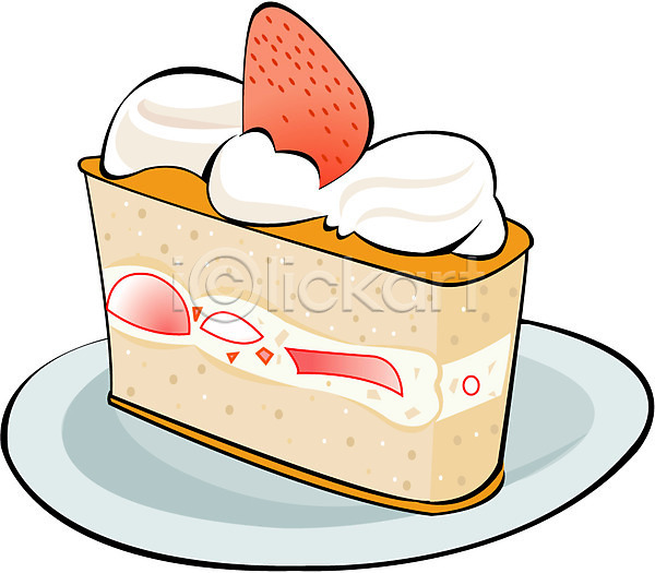 사람없음 EPS 아이콘 디저트 딸기케이크 발렌타인데이 생일 생크림 선물 음식 조각케이크 케이크 흰색