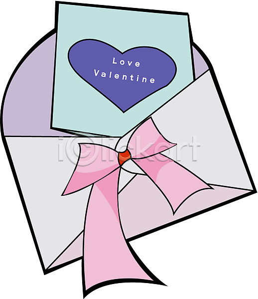 사람없음 EPS 아이콘 리본 메시지 문구용품 발렌타인데이 봉투 엽서 축하카드 카드(감사) 흰색