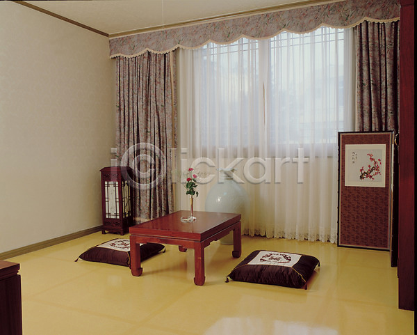 사람없음 JPG 포토 방 방바닥 방석 생활용품 실내 전통 창문 커튼 탁자 한국문화 한국전통