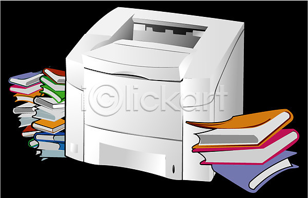 사람없음 EPS 아이콘 사무실 오브젝트 인쇄 인쇄기 책 컴퓨터 클립아트