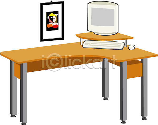 사람없음 EPS 아이콘 마우스 모니터 사무실 액자 오브젝트 직장 책상 컴퓨터 컴퓨터용품 클립아트 키보드