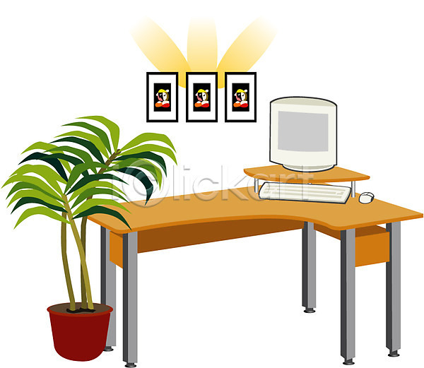 사람없음 EPS 아이콘 나무 마우스 모니터 사무실 식물 액자 오브젝트 직장 책상 컴퓨터 클립아트 키보드 화분