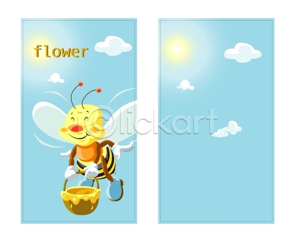 명함템플릿 배너템플릿 템플릿 곤충 구름(자연) 꽃 꿀 동물 명함 미니배너 벌(곤충) 절지류 태양 하늘 해