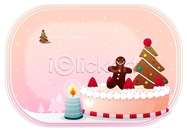 사람없음 EPS 일러스트 겨울 계절 과자 기념일 눈(날씨) 디저트 종교 초 촛불 케이크 쿠키 크리스마스 크리스마스장식