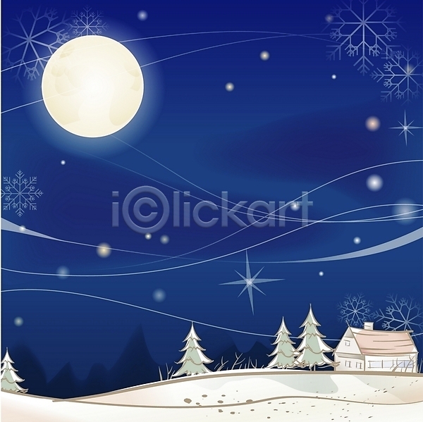 사람없음 EPS 일러스트 겨울 겨울배경 계절 나무 눈(날씨) 눈송이 달 밤하늘 백그라운드 보름달 사계절 야간 야외 언덕 자연 저녁 주택 풍경(경치) 하늘