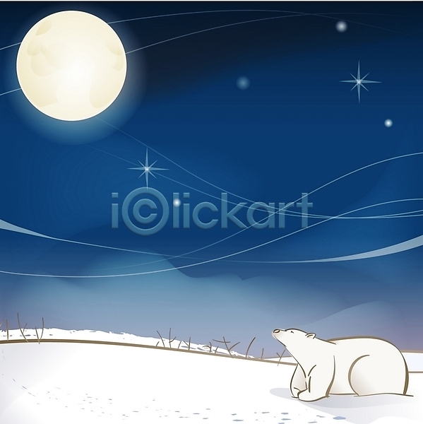 사람없음 EPS 일러스트 겨울 겨울배경 계절 곰 눈(날씨) 달 동물 밤하늘 백곰 백그라운드 별 보름달 사계절 야간 야외 육지동물 자연 척추동물 포유류 풍경(경치) 하늘