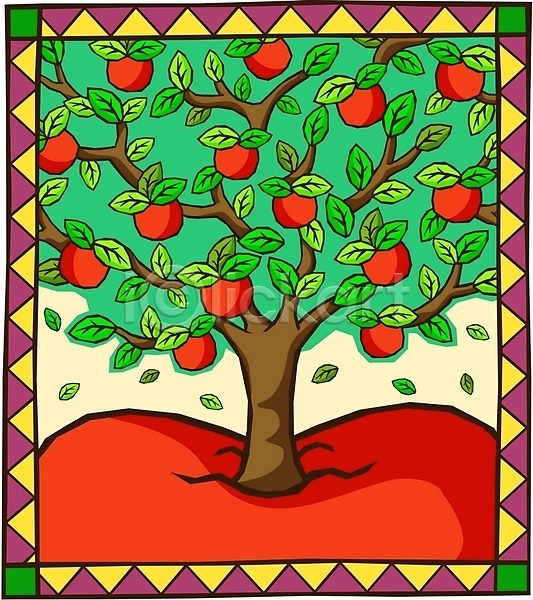 사람없음 EPS 일러스트 과일나무 나무 사과(과일) 사과나무 식물 열매