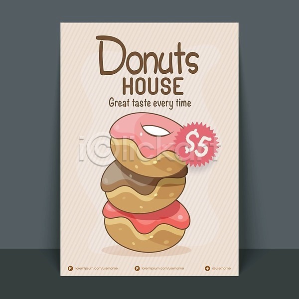사람없음 EPS 일러스트 해외이미지 도넛 디저트 생일카드 설탕 축하카드 카드(감사) 해외202004