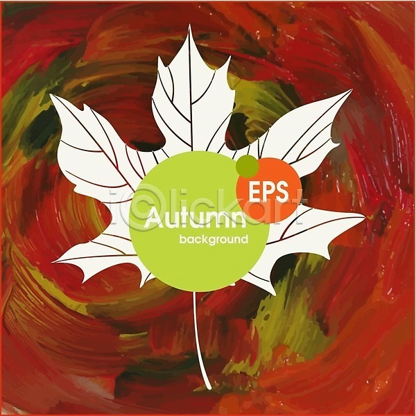사람없음 EPS 일러스트 해외이미지 가을(계절) 갈색 단풍 백그라운드 빨간색 수채화(물감) 식물 잎 자연 초록색 해외202004