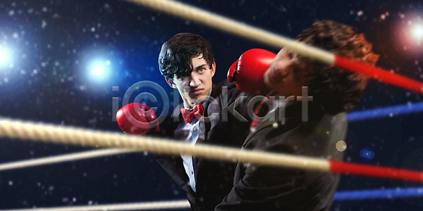 경쟁 분노 성공 남자 두명 백인 사람 성인 JPG 포토 해외이미지 가로 검은색 경영 경영자 권투 넥타이 비즈니스 비즈니스맨 빨간색 사무실 상자 서기 손 스포츠 싸움 업무 장갑 정장 주먹 직업 충돌 컨셉 펀치 포즈 필승 해외202004 해외포토 흰색 힘