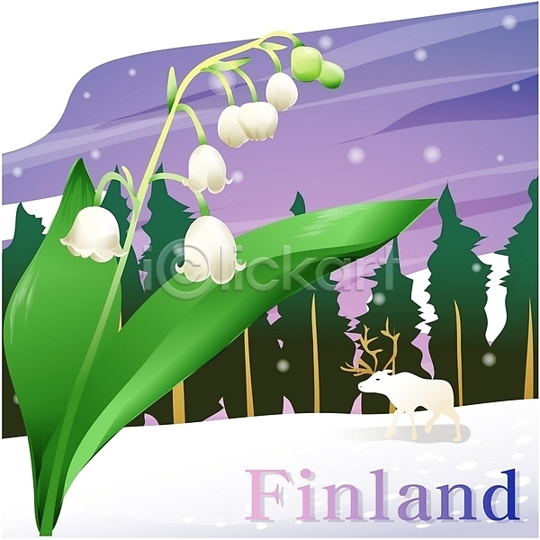 사람없음 EPS 일러스트 국화 꽃 나라꽃 봄꽃 순록 식물 야외 여행 은방울꽃 자연 주간 클립아트 핀란드 흰색