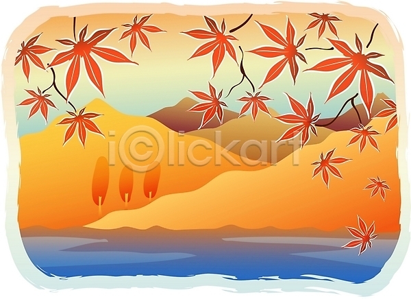 사람없음 EPS 일러스트 가을(계절) 가을배경 강 계절 나무 나뭇잎 단풍 명절 백그라운드 사계절 산 시골 야외 자연 추석 풍경(경치) 하늘 한국 한국전통 호수