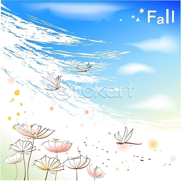 사람없음 EPS 일러스트 가을(계절) 가을꽃 가을배경 계절 고추잠자리(잠자리) 꽃 바람 백그라운드 사계절 식물 야외 자연 잠자리 코스모스(꽃) 하늘