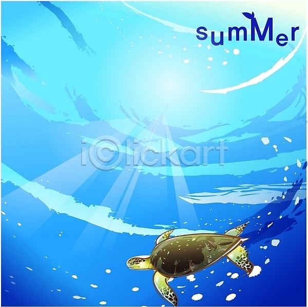 사람없음 EPS 일러스트 거북이 계절 동물 바다 바다거북 바닷속 백그라운드 사계절 수영 여름(계절) 자연 척추동물 파충류 햇빛