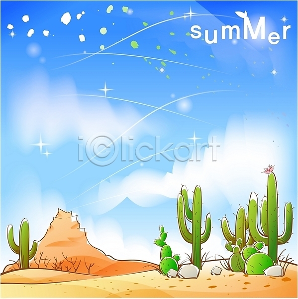 사람없음 EPS 일러스트 계절 모래 백그라운드 사계절 사막 선인장 식물 야외 여름(계절) 자연 주간 풍경(경치) 하늘