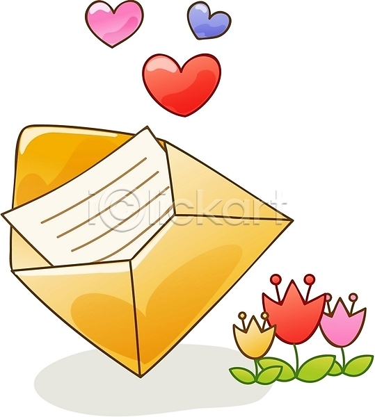 사랑 사람없음 EPS 아이콘 큐티아이콘 꽃 문구용품 비즈니스 카드(감사) 편지 편지봉투 편지지 하트