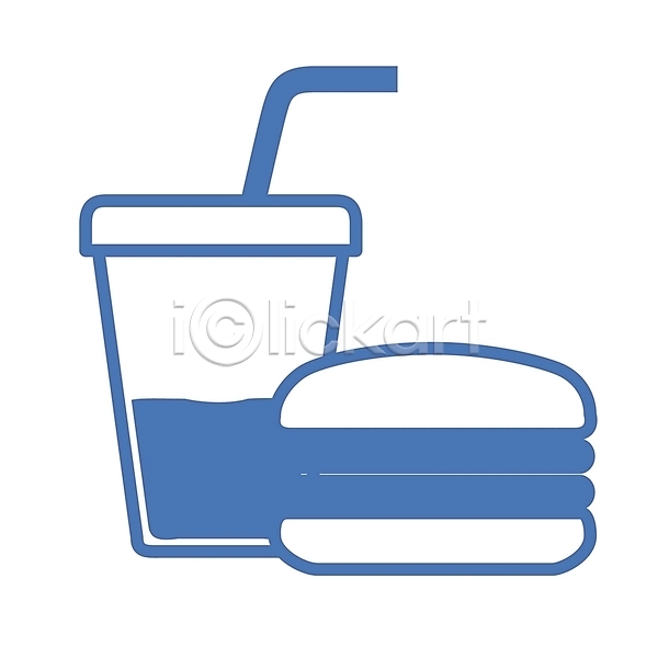 사람없음 EPS 심볼아이콘 아이콘 음식아이콘 심볼 음료 음식 정크푸드 컬러 탄산음료 파란색 패스트푸드 햄버거