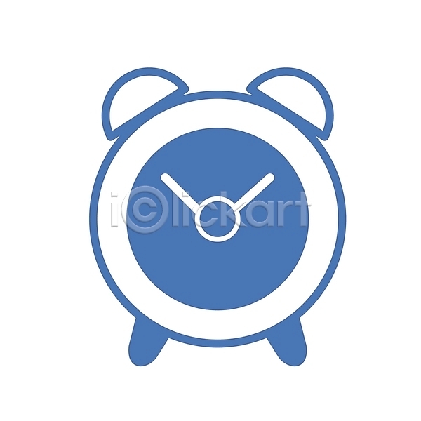 사람없음 EPS 심볼아이콘 아이콘 생활용품 시간 시계 심볼 약속 자명종 컬러 탁상시계 파란색