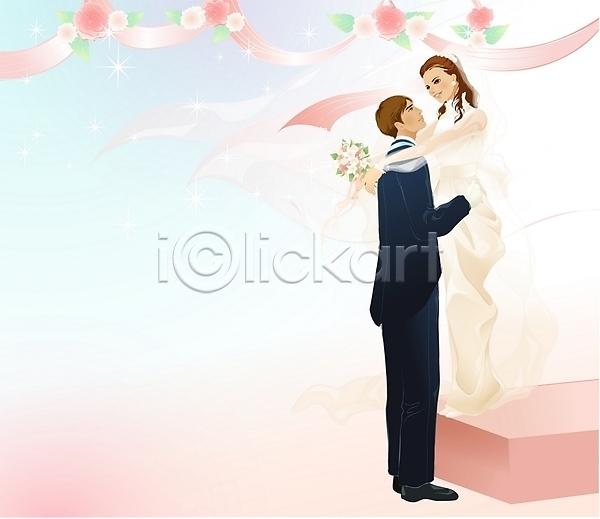행복 남자 두명 사람 여자 EPS 일러스트 결혼 결혼식 신랑 신부(웨딩) 야외 이벤트 커플 포옹