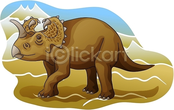 사람없음 EPS 일러스트 공룡 공룡캐릭터 동물 센트로사우루스 야생동물 척추동물 캐릭터 클립아트 파충류 한마리