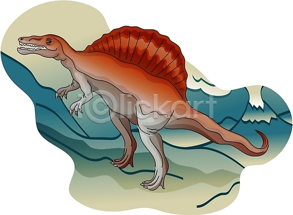 사람없음 EPS 일러스트 공룡 공룡캐릭터 동물 스피노사우루스 야생동물 척추동물 캐릭터 클립아트 파충류 한마리