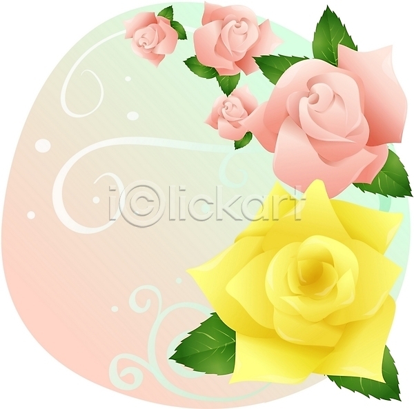 사람없음 EPS 일러스트 꽃 노란색 백그라운드 분홍색 식물 여름꽃 자연 장미 컬러 클립아트