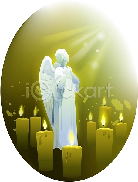 믿음 사람없음 EPS 일러스트 가상인물 기도 기독교 날개(비행) 빛 신앙심 종교 천사 초 촛불