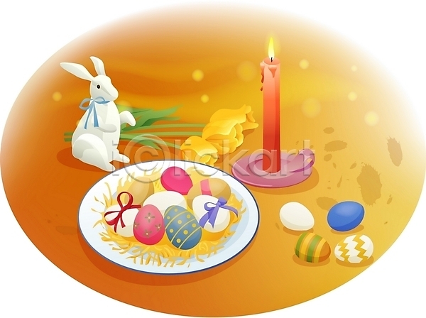 믿음 사람없음 EPS 일러스트 계란 기념일 기독교 부활절 식재료 신앙심 알 음식 장미 접시 종교 촛대 촛불 토끼