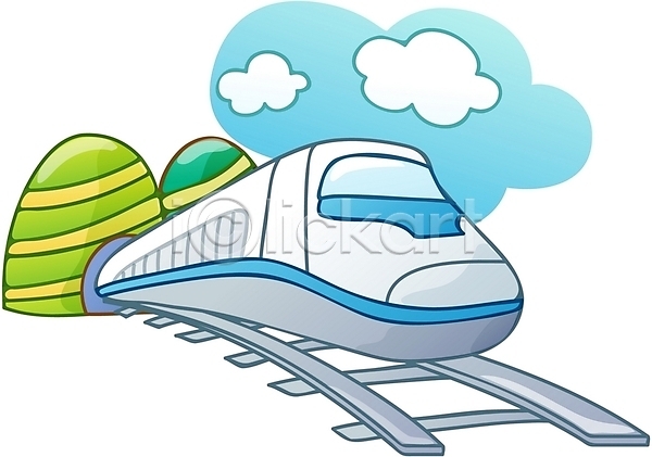 사람없음 EPS 아이콘 큐티아이콘 구름(자연) 기차 기찻길 야외 여행 육상교통 전철 주간 철도의날 하늘