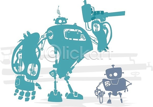 EPS 실루엣 일러스트 해외이미지 2 고립 그룹 로봇 만화 무기 벽 신분증 총 추상 캐릭터 컨셉 플랫 해외202004