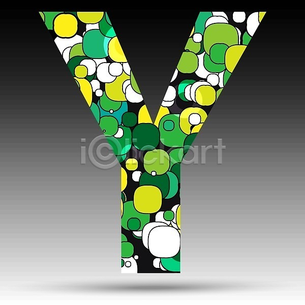 사람없음 EPS 일러스트 해외이미지 Y 그래픽 대문자 물방울무늬 알파벳 초록색 텍스트 해외202004