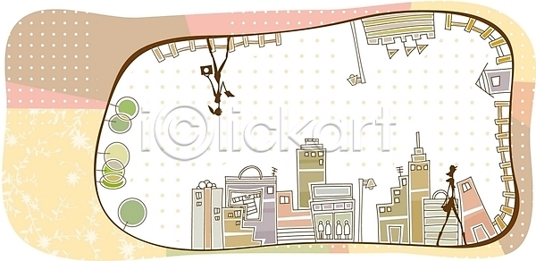 두명 사람 사람없음 여자 여자만 EPS 실루엣 일러스트 건물 국내일러스트 도시 라이프스타일 백그라운드 빌딩 쇼핑 울타리