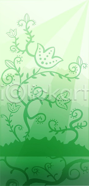 EPS 일러스트 꽃 꽃무늬 무늬 문양 백그라운드 줄기 초록색 컬러 풀(식물)