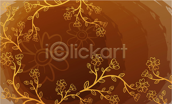 사람없음 EPS 일러스트 갈색 꽃무늬 무늬 문양 백그라운드 식물문양 전통문양 패턴