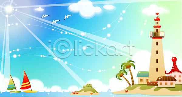사람없음 EPS 일러스트 갈매기 건축물 계절 교통시설 구름(자연) 등대 마을 바다 백그라운드 사계절 섬 야외 야자수 여름(계절) 자연 주간 주택 풍경(경치) 하늘 해변 햇빛