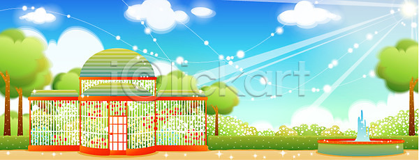 사람없음 EPS 일러스트 건축 계절 공공시설 공원 구름(자연) 나무 백그라운드 분수대 사계절 시설물 식물원 야외 여름(계절) 자연 주간 풍경(경치) 하늘 햇빛 현대건축