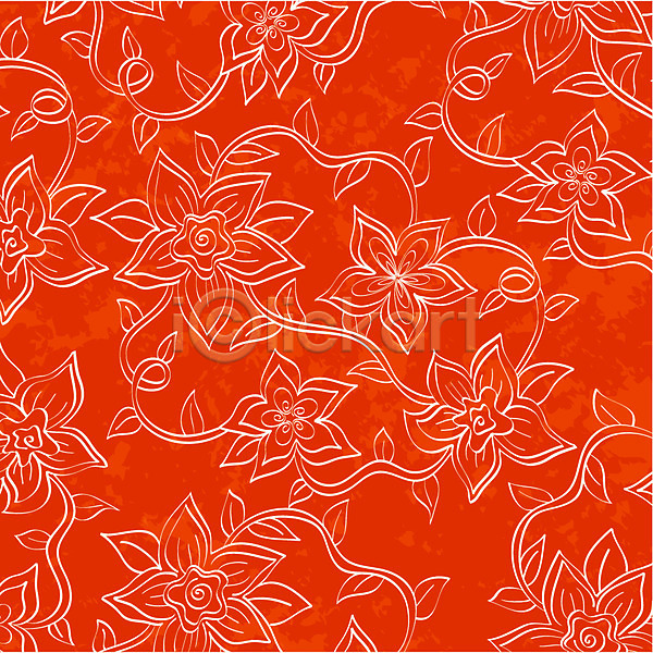 사람없음 EPS 일러스트 꽃 꽃무늬 무늬 문양 백그라운드 빨간색 식물패턴 컬러 패턴